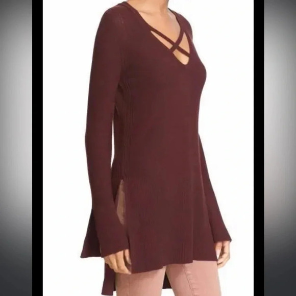 Free people Tunic Sweater Wine color Medium - Picture 2 of 7